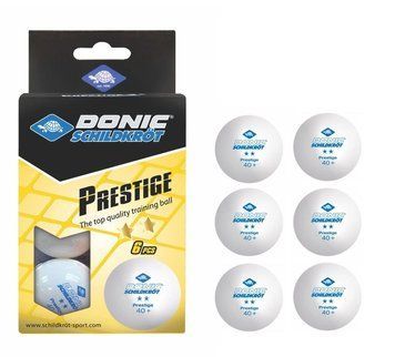 М'ячі для настільного тенісу Donic Prestige 2* 40+ 6 шт білі 658021 фото