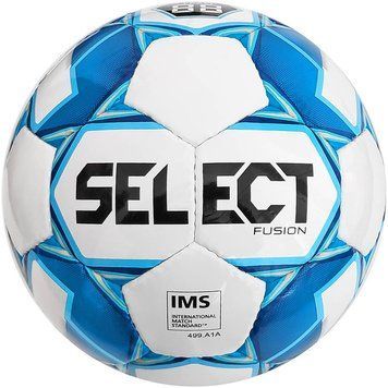 М'яч футбольний Select Fusion IMS біло-блакитний Уні 3 085500-012 фото