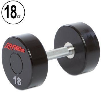 Гантель цільна професійна LIFE FITNESS GA-80081-18 1шт 18кг GA-80081-18 фото