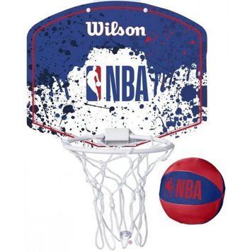 Набор баскетбольный (мини щит с мячем) Wilson NBA TEAM MINI HOOP NBA RWB WTBA1302NBARD фото